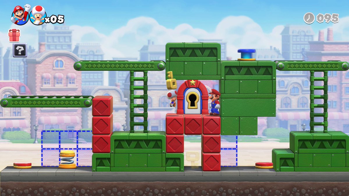 Work together in local co-op to run, jump, and rescue the Mini-Marios in #MariovsDonkeyKong! Remember - you must collect an extra key when playing co-op, so some strategic teamwork is in order!