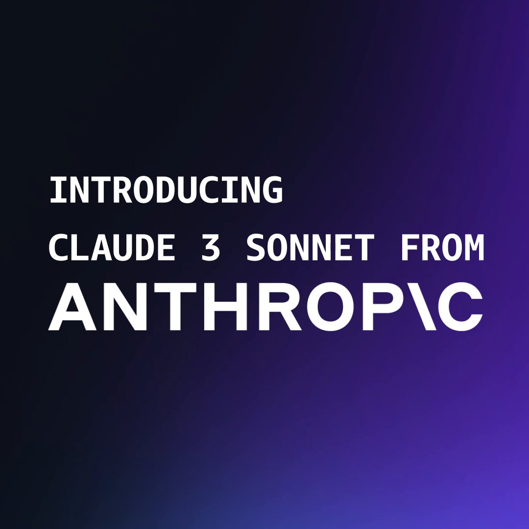 Things inconceivable now clearly seen, with #generativeAI on #AWS innovation flows fast & clean. ☁️✍️⚡️ Introducing Claude 3 Sonnet from Anthropic. With faster outputs & higher intelligence, it powers innovation without skipping a beat. 👉
