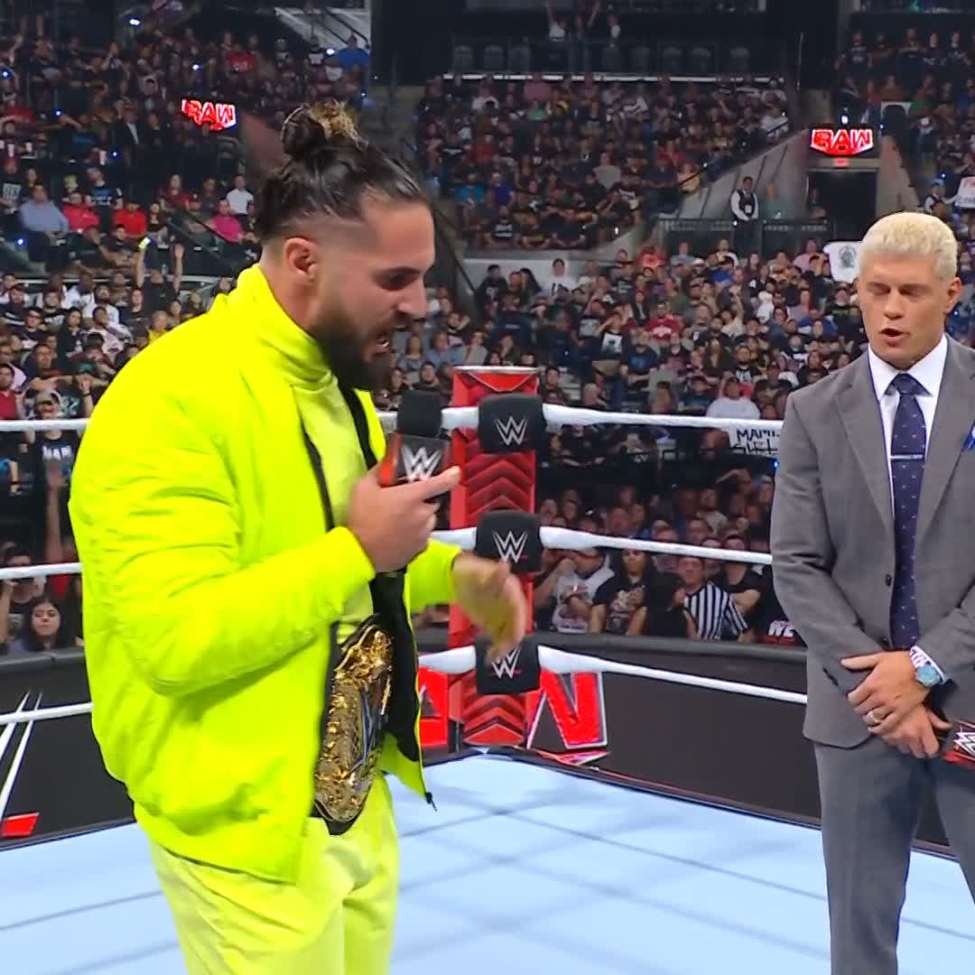 "I think I'm gonna call Dwayne Johnson Diarrhea Dwayne..." Seth Rollins has a new name for The Great One on #WWERaw!
