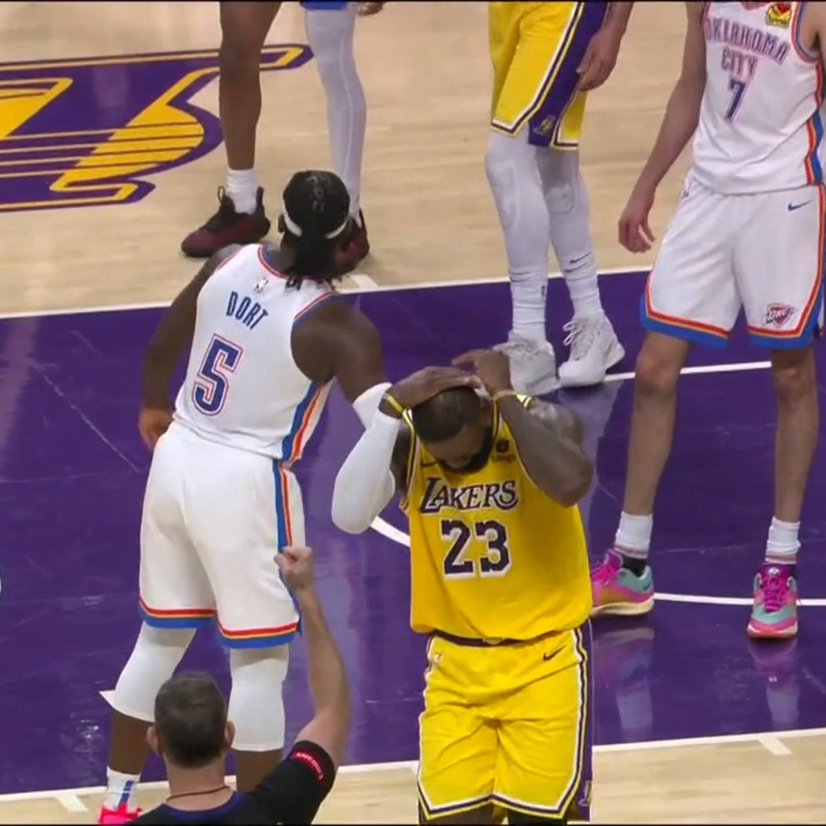 Lu Dort caught LeBron on the top of the head 😅