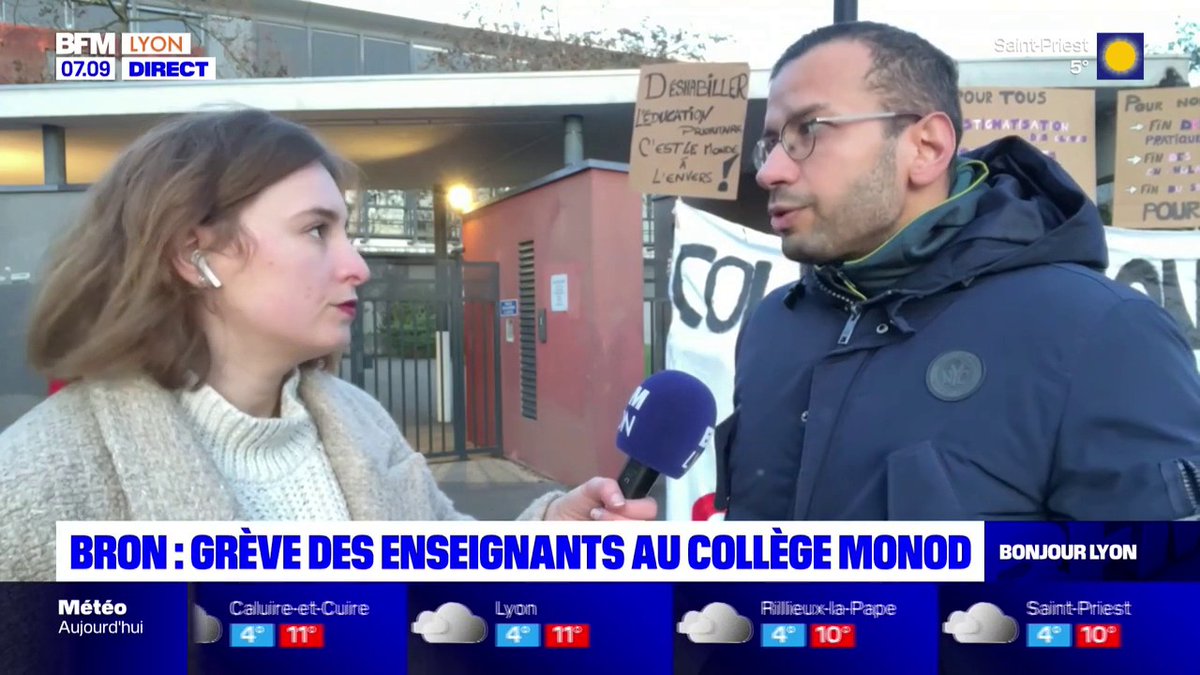 À Bron, des enseignants sont en grève ce mardi au collège Monod contre la mise en place de groupes de niveau