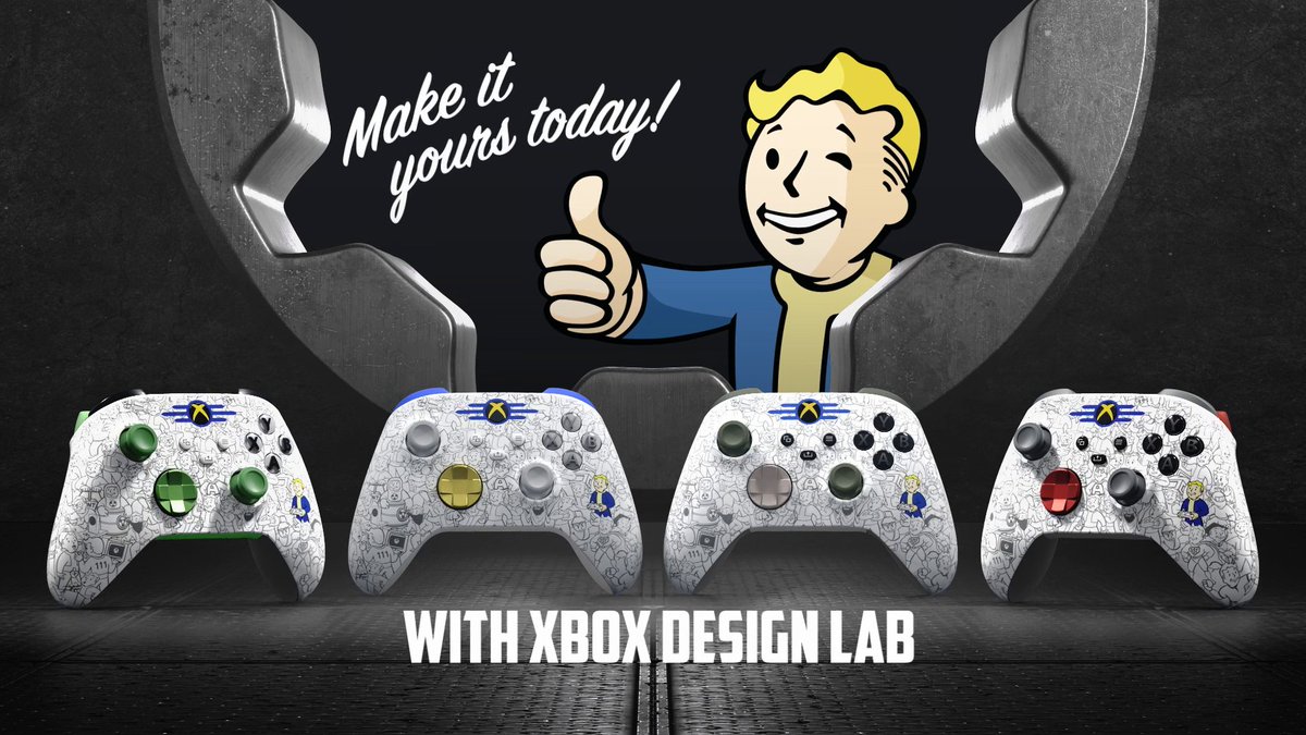 Out of the Vault and into your hands. Grab the new Xbox Wireless Controller – Fallout Edition from the Xbox Design Lab today! 🎮: