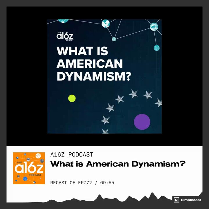 new a16z podcast: Conversations on the ground at last month's American Dynamism Summit (channeling my inner Shyam Sankar here)