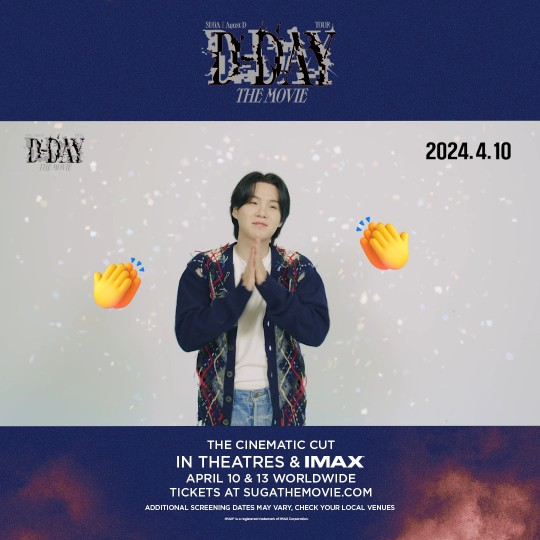 #BTSFans, you're going to want to save this date! 👀✍ Tickets for #SUGA | Agust D TOUR ‘D-DAY’ THE MOVIE will go on sale on MARCH 12! 🎶 Who's ready? 👇 BTS_official #D_DAY_THEMOVIE #AgustD