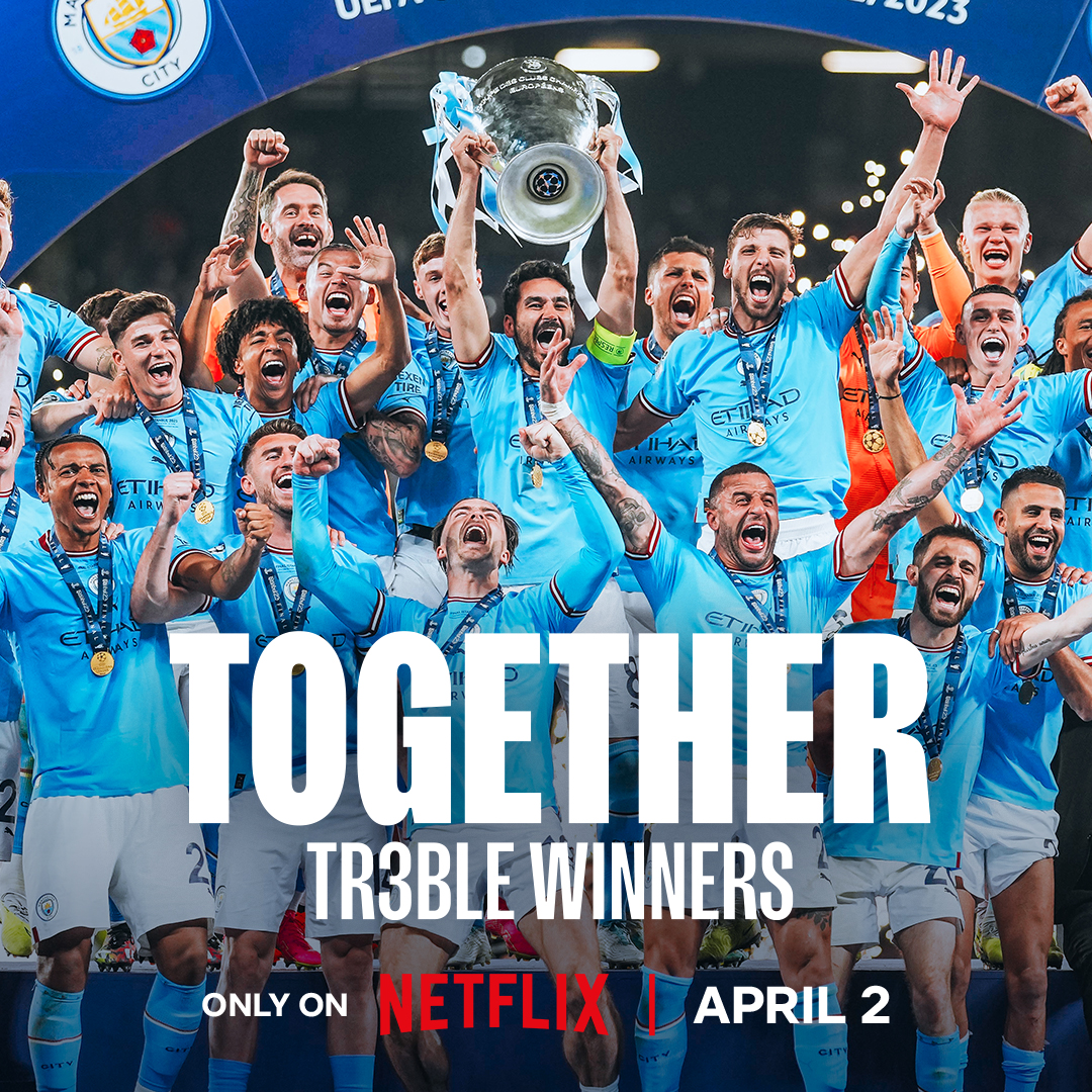 The wait is almost over... Together: Treble Winners 🏆🏆🏆 The immersive six-part docuseries available globally, only on Netflix, from April 2.