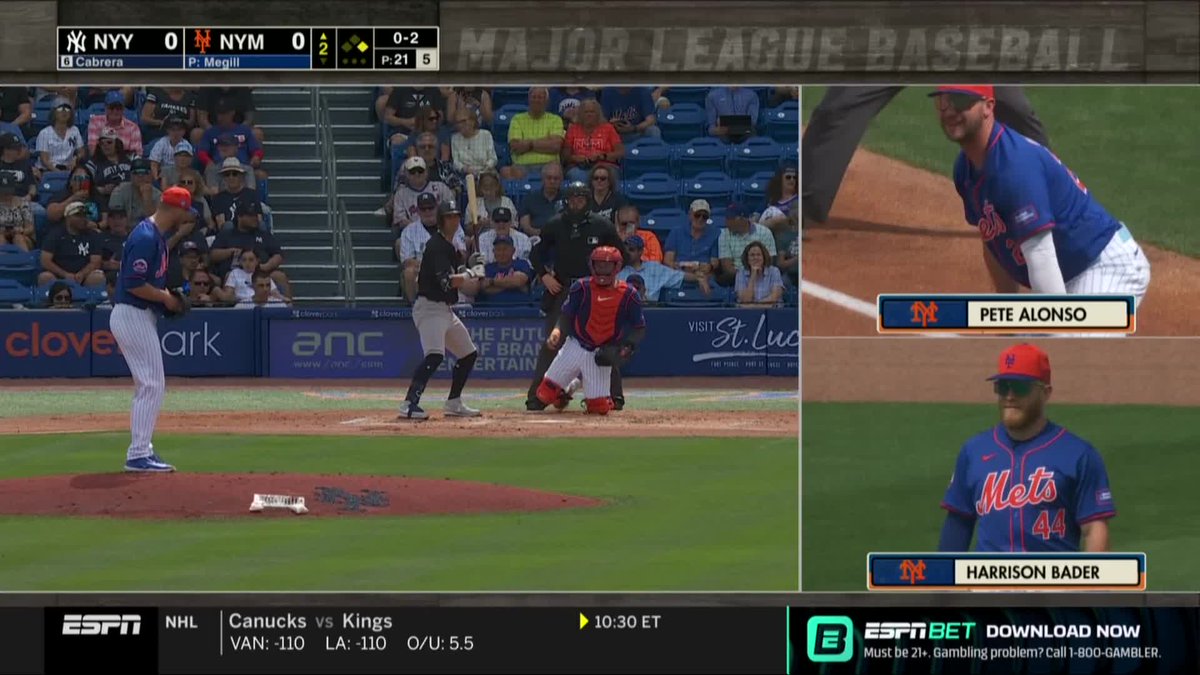 Pete Alonso and Harrison Bader impersonating one of their college coaches is comedy 😂 (via @ESPN)