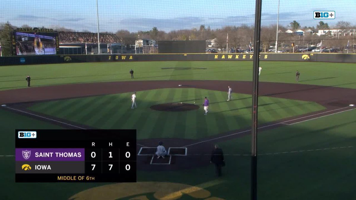 Hello Tello 🤯 Double play ends the top of the sixth! #Hawkeyes