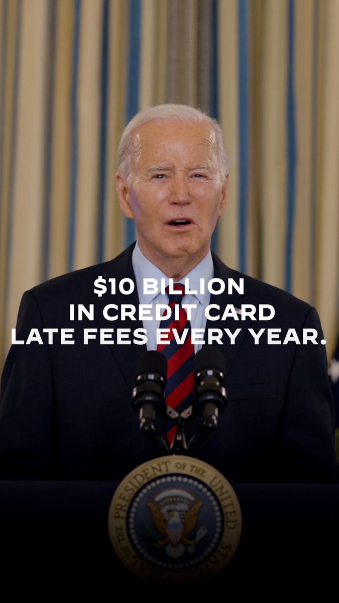 My Administration’s new rule to slash credit card late fees will save the families that typically pay these fees $220 a year. That’s real breathing room.