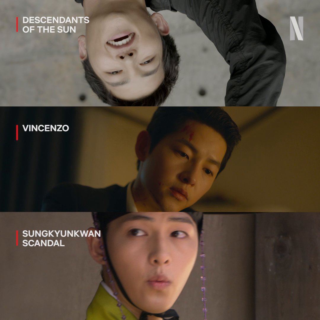 when we say he’s everything, we mean this 🎬 #MyNameIsLohKiwan 🎬 #Vincenzo 🎬 #ArthdalChronicles 🎬 #SungkyunkwanScandal 🎬 #SpaceSweepers 🎬 #DescendantsoftheSun 🎬 #AWerewolfBoy #SongJoongki #Netflix