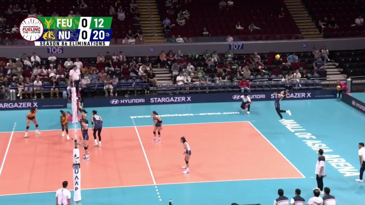 Dog show starts now! 👀 The pack is synergized early as Camilla Lamina sets up Alyssa Solomon for an emphatic NU kill vs. FEU in the opening frame! #UAAPonOneSports #FuelingTheFuture