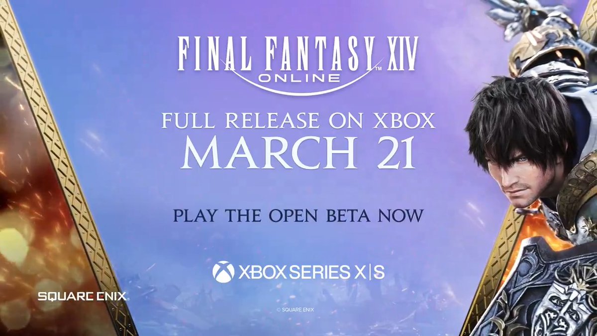 The full release of #FFXIV on Xbox is confirmed to arrive on March 21! To the new players who have been participating in the open beta, and to our Warriors of Light ready to try the game on a new platform, our realm welcomes you! 💚