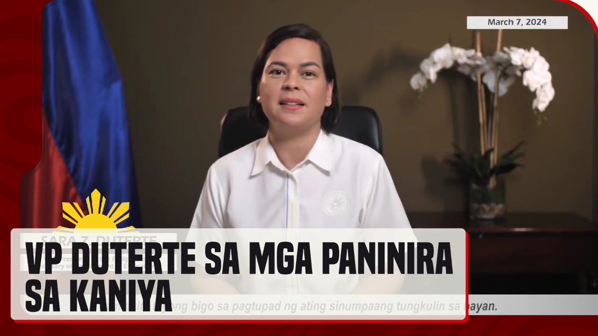 Sa isang bagong video statement, inilahad ni Vice Pres. Sara Duterte na tumitindi umano ang mga paninira sa kaniya. #News5