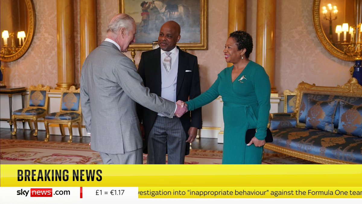 BREAKING: The King has been photographed back at work. King Charles who was diagnosed with cancer last month, held an audience at the royal residence with Jamaican diplomats. 📺 Sky 501, Virgin 602, Freeview 233 and YouTube