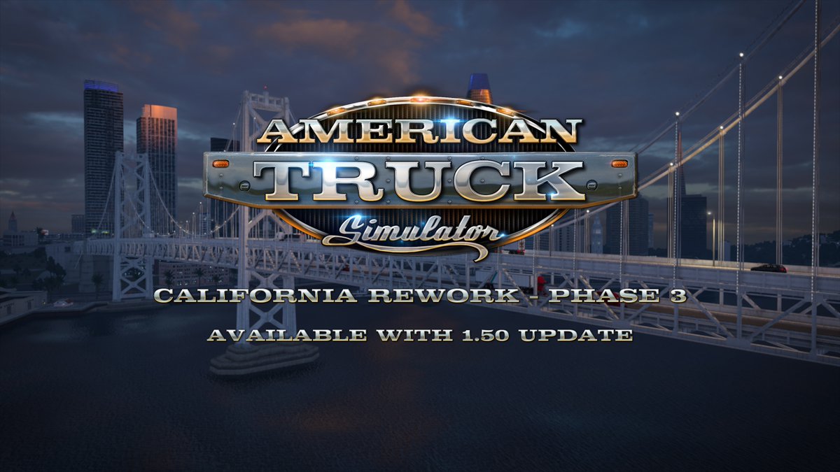 We're excited to share the final blog on Phase 3 of our California Rework project which will arrive to American Truck Simulator in the 1.50 Update ๐บ๐ธ Take a look at the reworked city of San Francisco including the Golden Gate Bridge & more๐ See more: