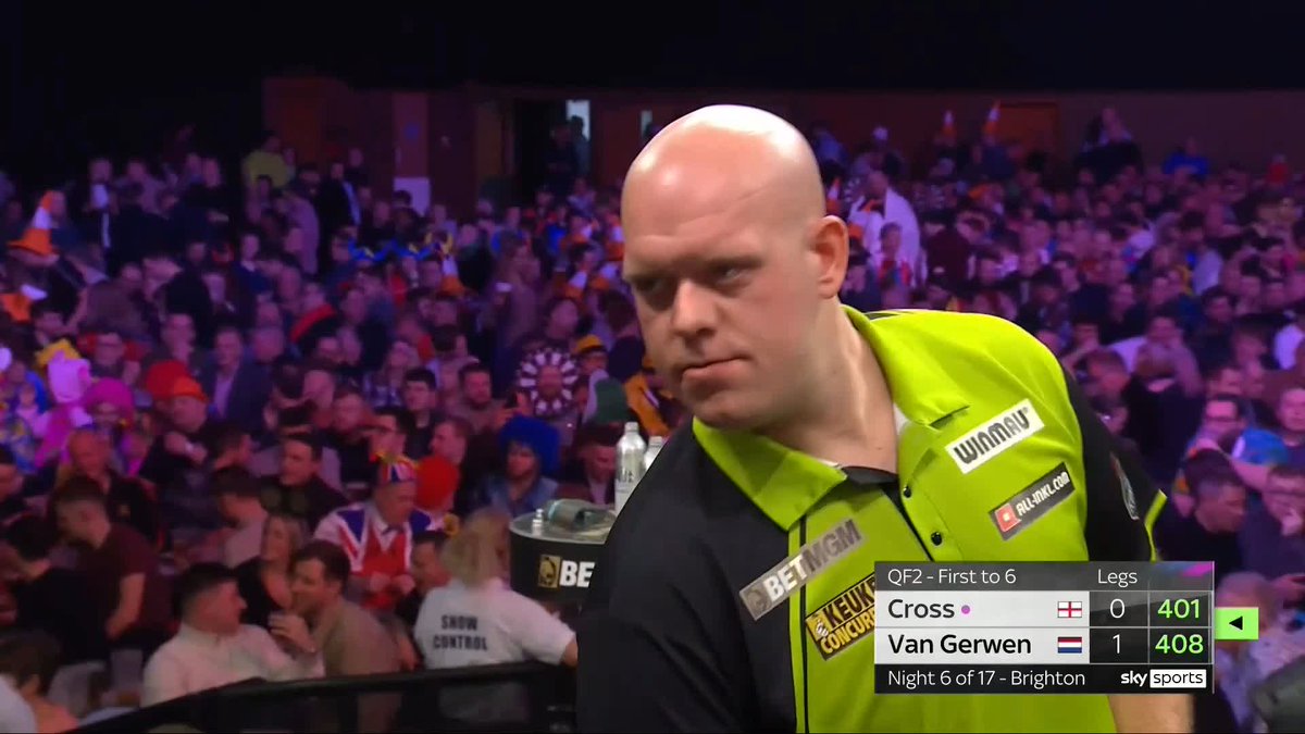 Van Gerwen IS human 👀 The seven-time Premier League champion hits 12 when aiming at treble 20. You don't see that everyday...