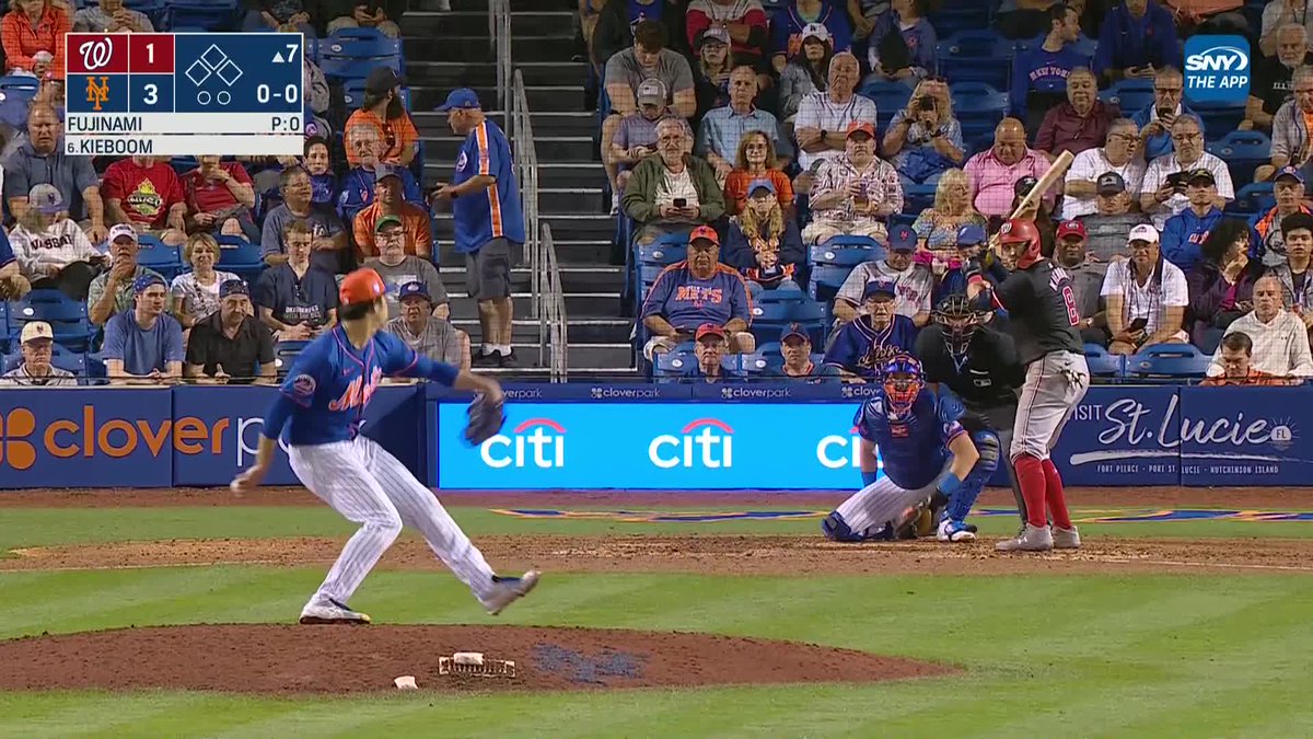 Shintaro Fujinami retires all three batters in his spring debut with the Mets.