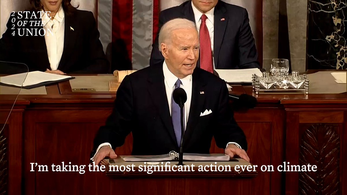 "We are also making history by confronting the climate crisis, not denying it."