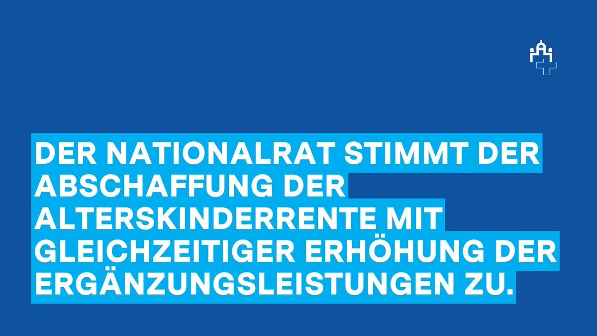 Der Nationalrat stimmt der Abschaffung der Alterskinderrente mit gleichzeitiger Erhöhung der Ergänzungsleistungen zu. 👍 Mehr dazu in meinem Votum. 👇