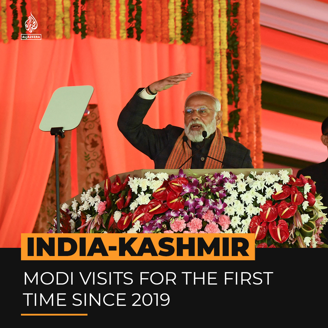 India’s PM Narendra Modi visited Indian-administered Kashmir for the first time since the Indian government stripped the region of its semi-autonomy in 2019.
