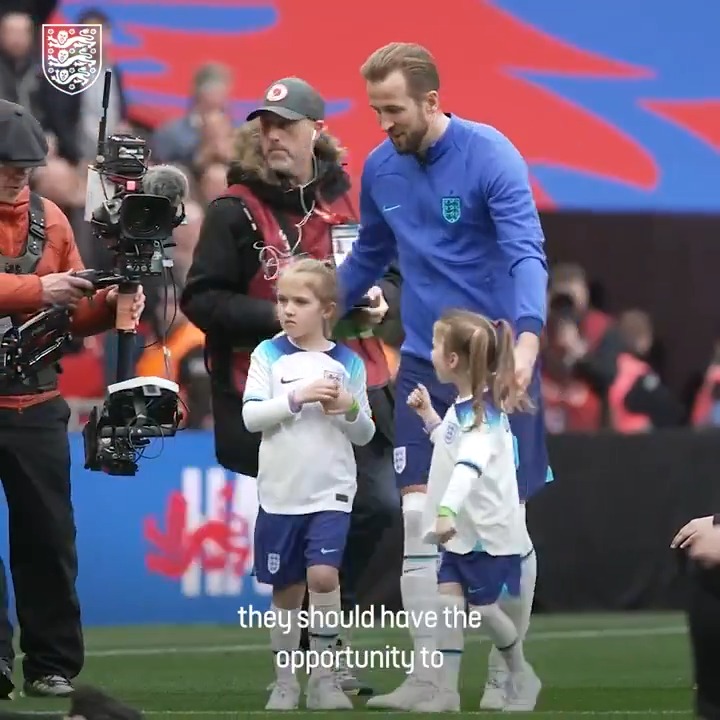 "They should have the opportunity to experience what we did when we were young." 👊 Full support from our #ThreeLions on an important day 💙 #LetGirlsPlay | #IWD2024