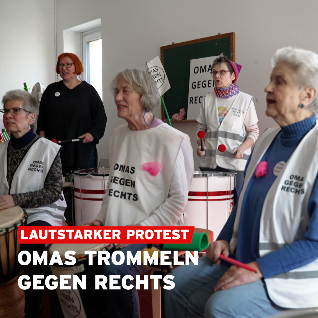Es wird laut auf rechtsextremen Veranstaltungen, wenn die "Omas gegen Rechts" anrücken. Etwa 1.000 von ihnen sind in #Berlin organisiert und es kommen immer mehr Opas dazu.