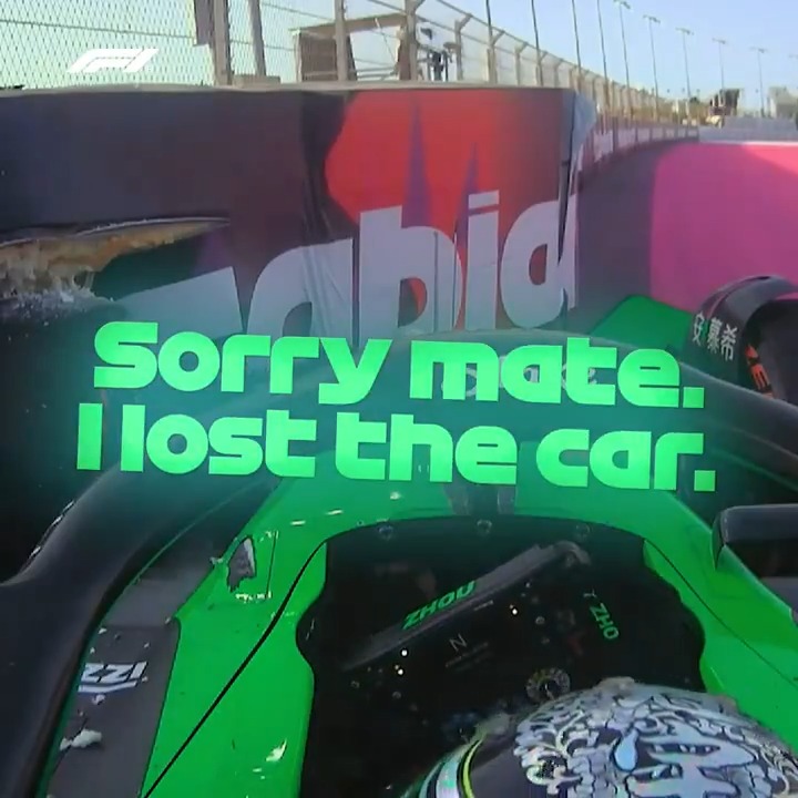 A tiny error results in a big impact for Zhou Guanyu in FP3 💥 #F1 #SaudiArabianGP