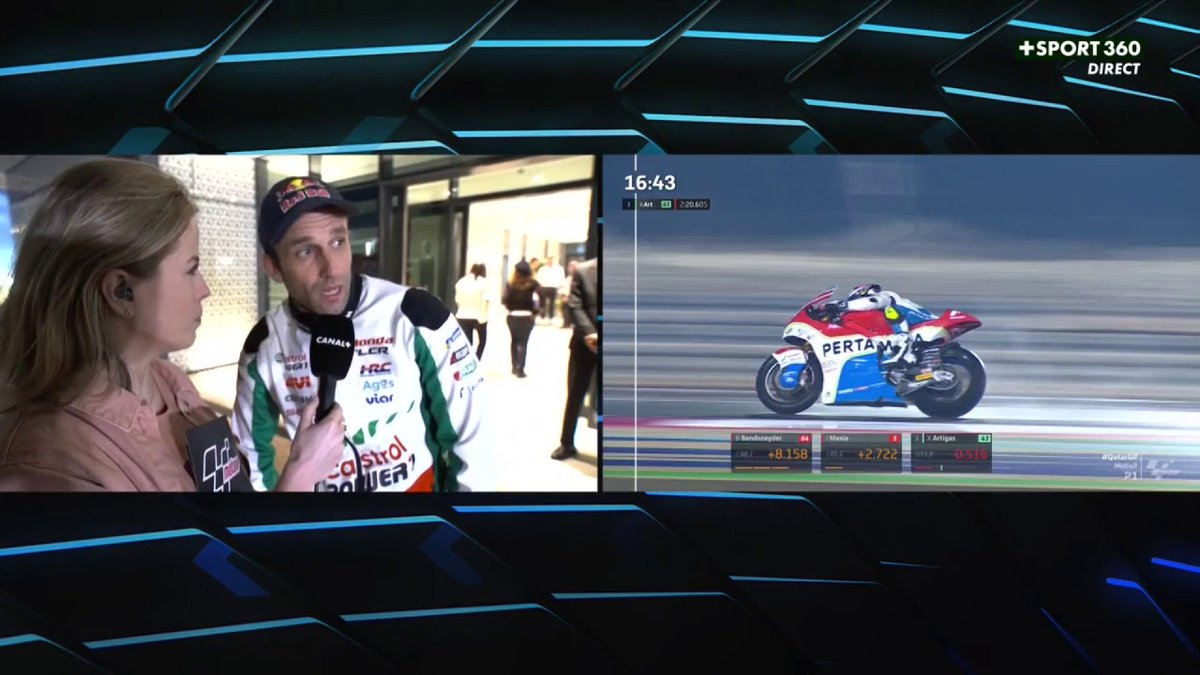 🗣️ "C'est ridicule. Personne n'a le courage de dire les choses." Johann Zarco déçu après la réunion des pilotes. Avec la pluie, la direction de course modifie le programme : les 10 places pour la Q2 ne seront pas mis en jeu ce soir mais demain matin. 🚨 #QatarGP | #MotoGP