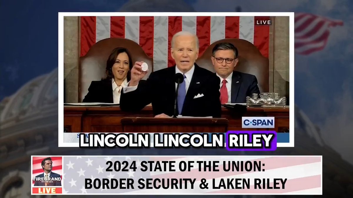 Note to Joe Biden: “Lincoln Riley” is a football coach from the University of Southern California. LAKEN RILEY was the nursing student in Georgia who was savagely murdered by an illegal alien because of your open border policies. Shameful.