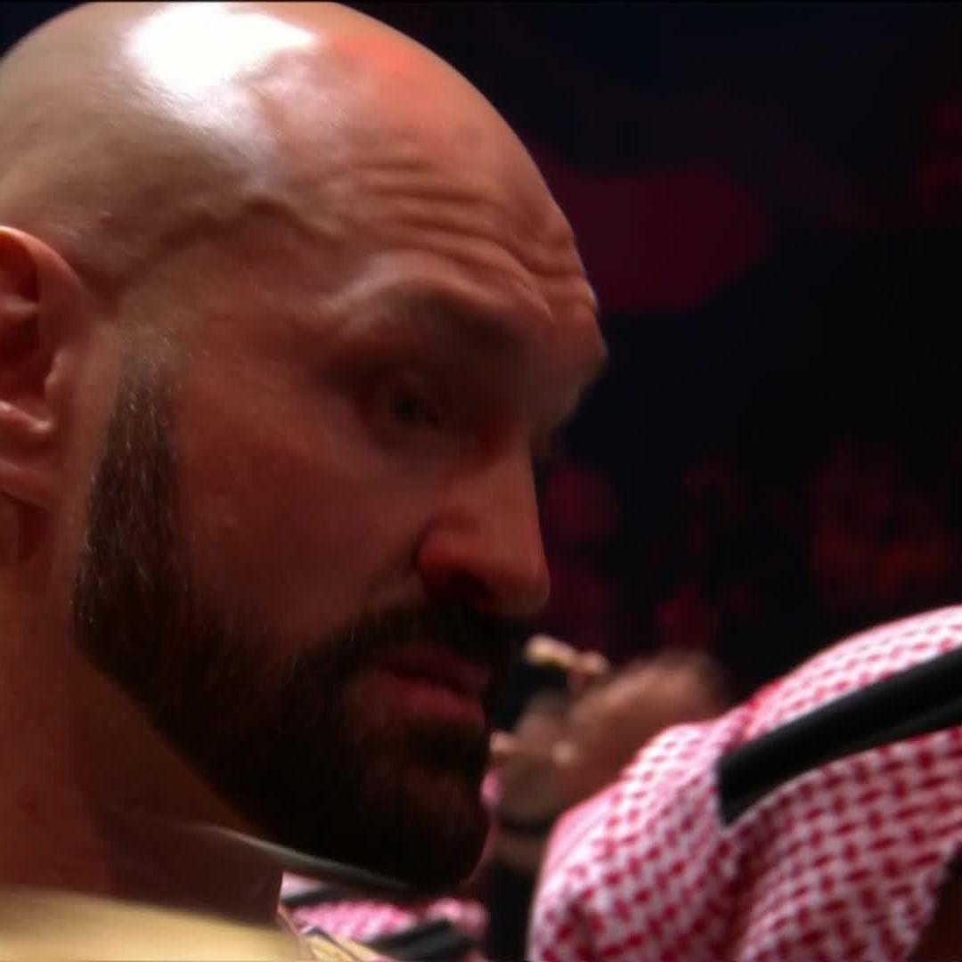 Tyson Fury's reaction to Anthony Joshua's KO win over Francis Ngannou 👀 🎬 DAZN Boxing #JoshuaNgannou | #KnockoutChaos