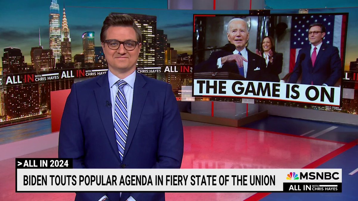 "At every turn, the messaging was clear: Democrats oppose Putin's aggression, Republicans apparently do not. Democrats support American democracy. Republicans apparently do not. Democrats support reproductive freedom. Republicans clearly do not," says Chris Hayes on Biden's SOTU