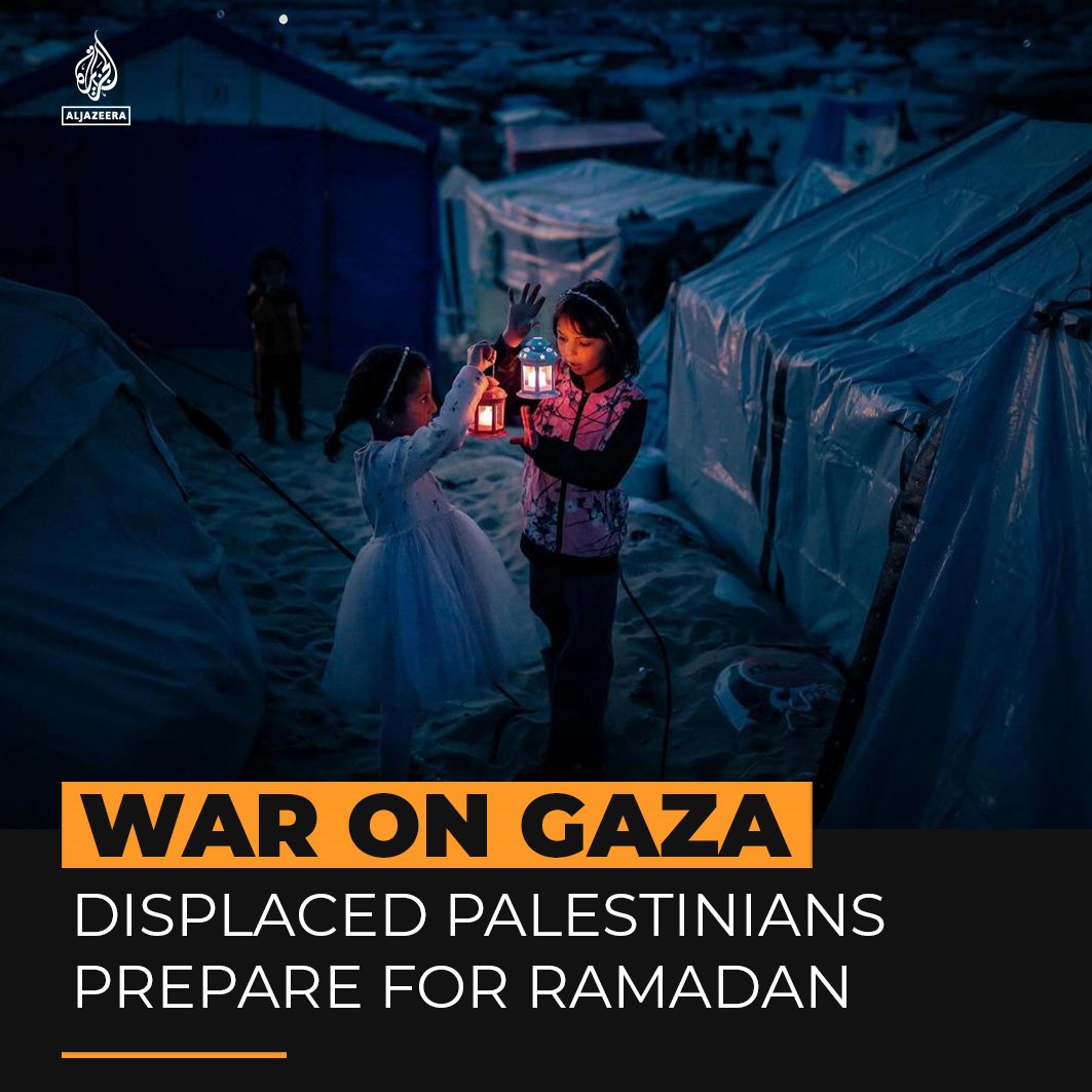 Children in Gaza have been lighting fireworks to welcome the month of Ramadan, while 1.9 million Palestinians will observe the holy month displaced from their homes due to Israel's war on the besieged enclave.