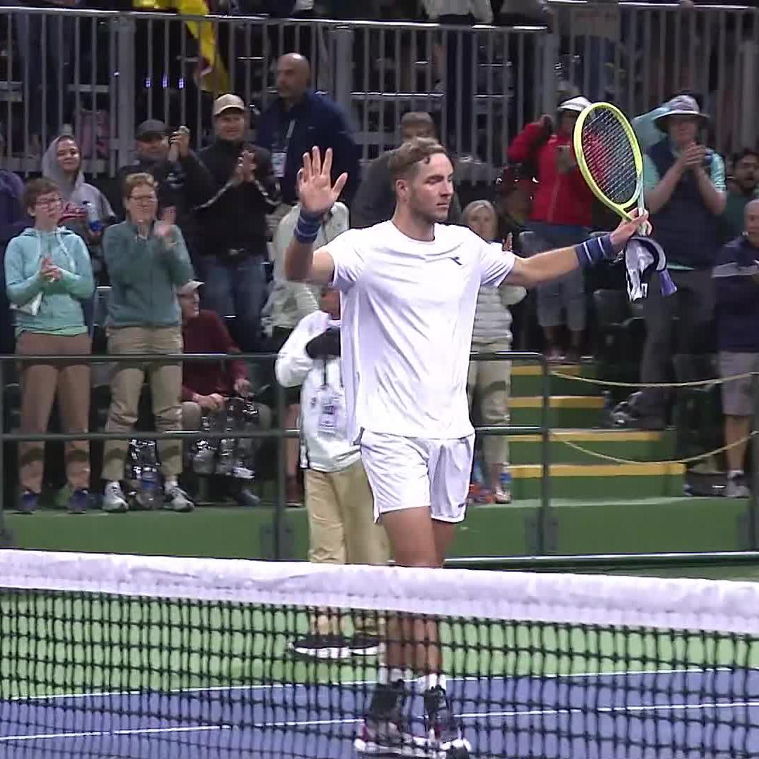 Late night battle 💪 Jan-Lennard Struff saves 3 match points against Coric to set up a R3 encounter against Sinner! #TennisParadise