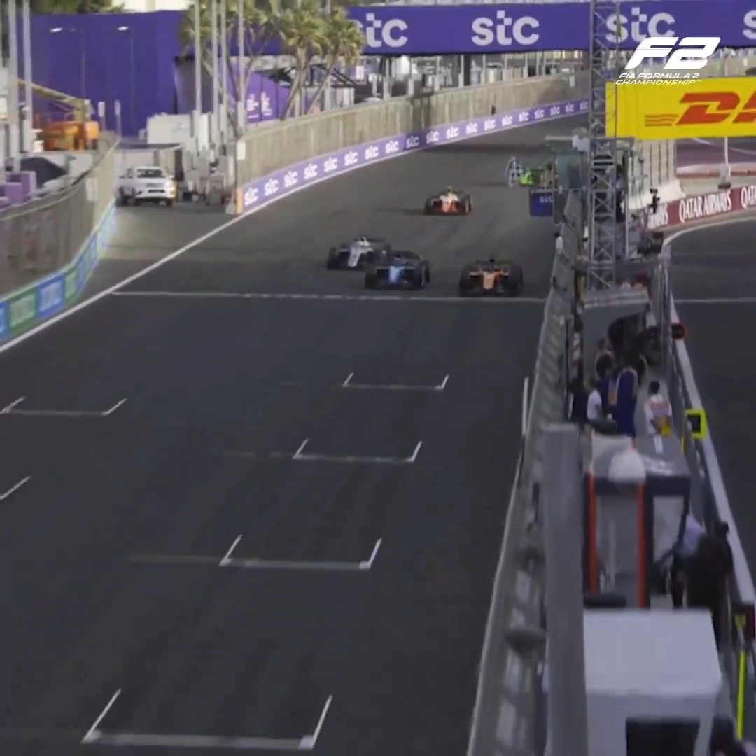 PHOTO FINISH! 📸 It was Dennis Hauger Official who clinched the final podium spot in a tense finish! 😬 #SaudiArabianGP #F2