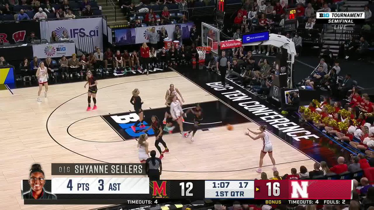 Jaz Shelley against Maryland: 🌽 30 PTS 🌽 9 AST 🌽 4 REB 🌽 2 STL She is next level. 🤯 #B1GWBBT x Nebraska Women's Basketball