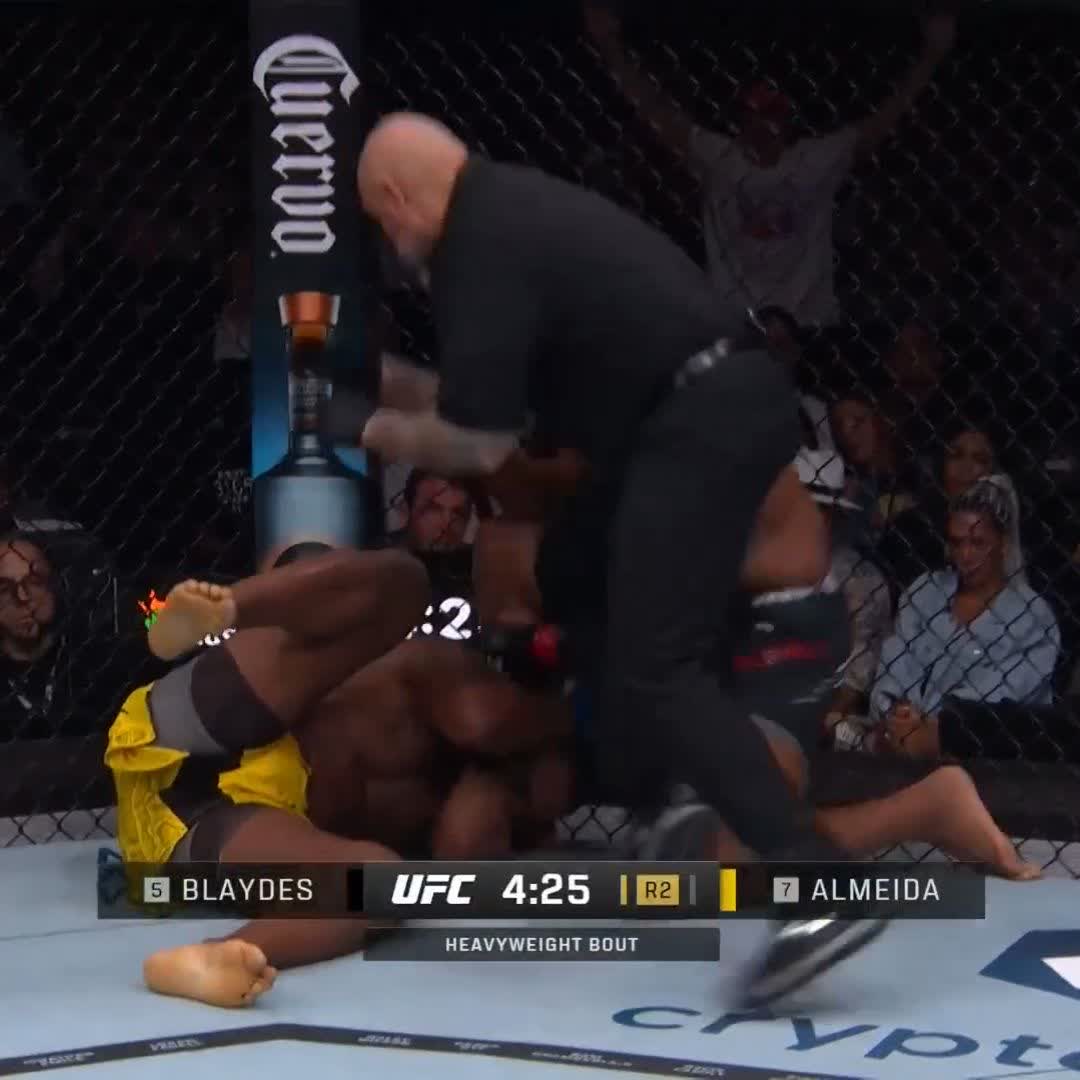 The power of Curtis Blaydes is undeniable 😮‍💨 He gets the TKO in round two! #UFC299