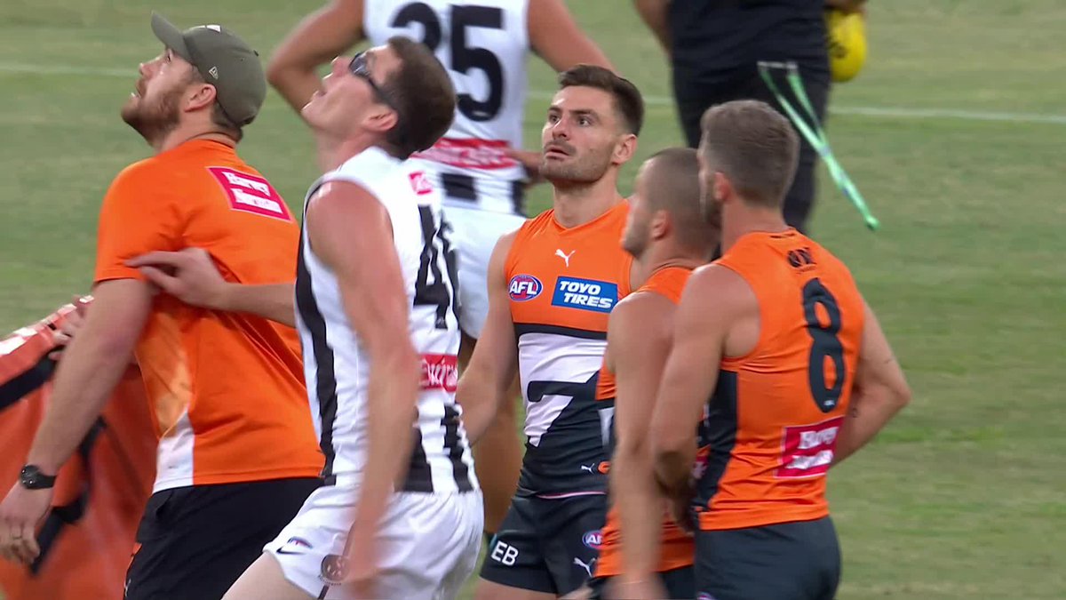 Mason Cox has been issued a 'please explain' for making contact with an opposition coach before #AFLGiantsPies. Full details: