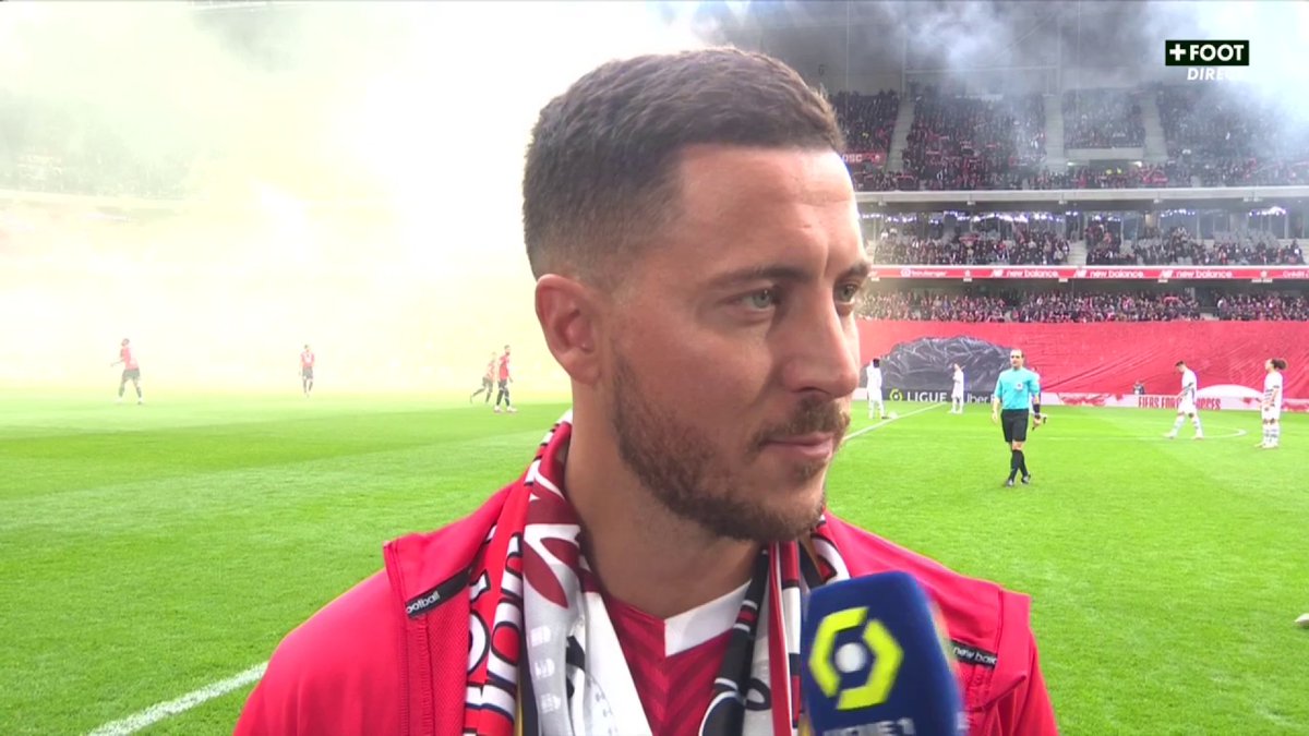 « Je peux dire à mes enfants que je suis une idole à Madrid... heu, à Lille ! » Le lapsus d’Eden Hazard de retour dans le Nord ce dimanche. 😭 🎥 CANAL+ Foot