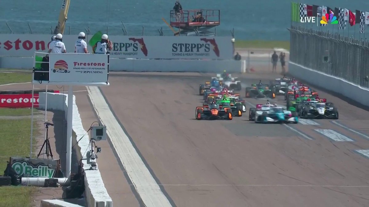 REPOST if you're watching the NTT @INDYCAR SERIES! The @GPStPete is underway on @NBC and @Peacock!