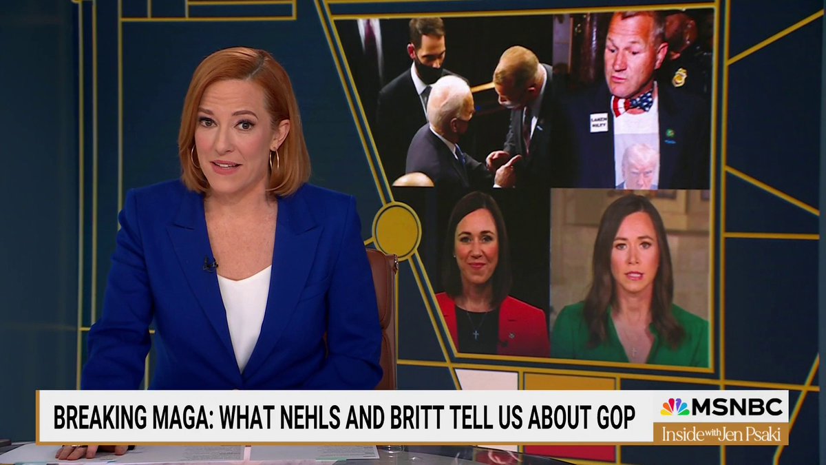 “Even when you are elected as more of a mainstream conservative… there is no incentive to stay that way, because the MAGA movement is no longer the fringe. It *is* the Republican Party.” Jen Psaki on Troy Nehls and Katie Britt, then and now.