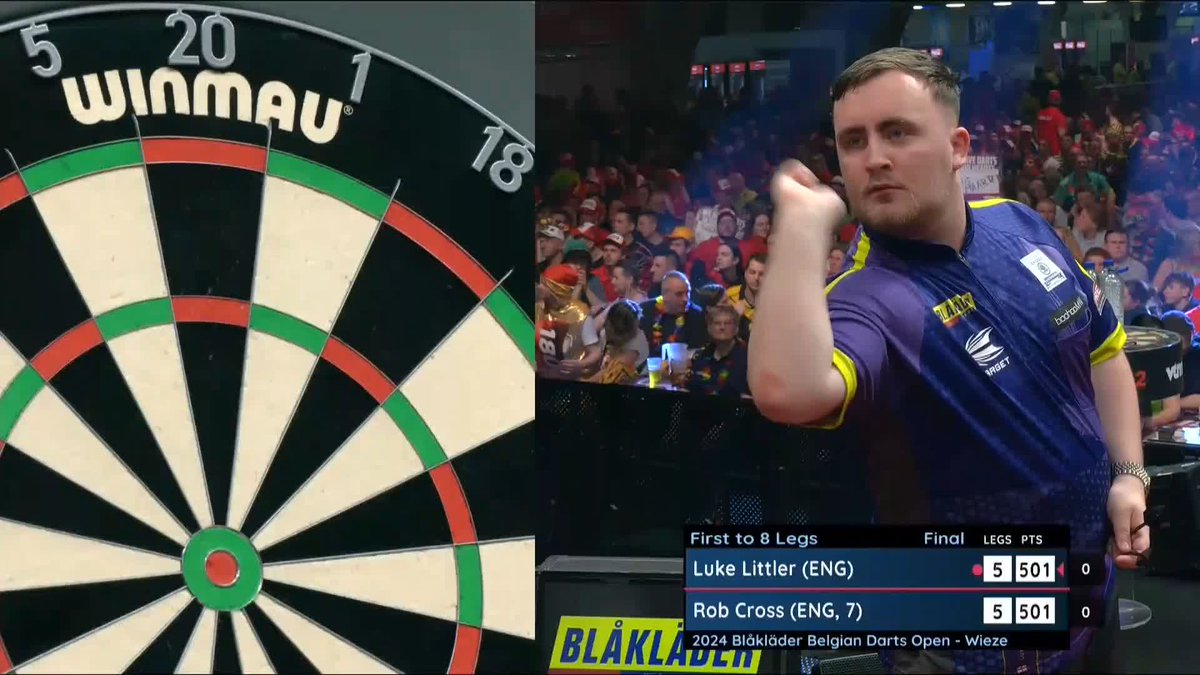 LITTLER HITS A NINE-DARTER! ☢️🔥 LUKE LITTLER HAS STRUCK PERFECTION IN THE FINAL! It's yet more history from The Nuke as he pins a perfect leg in the final of his Euro Tour debut! Starboy. Watch the final 👉