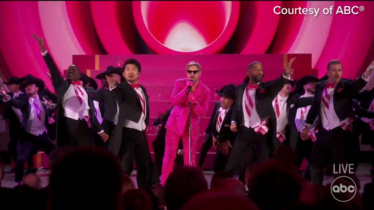The cast of #BarbieTheMovie poured their hearts into their performance of #ImJustKen at the #Oscars 💖