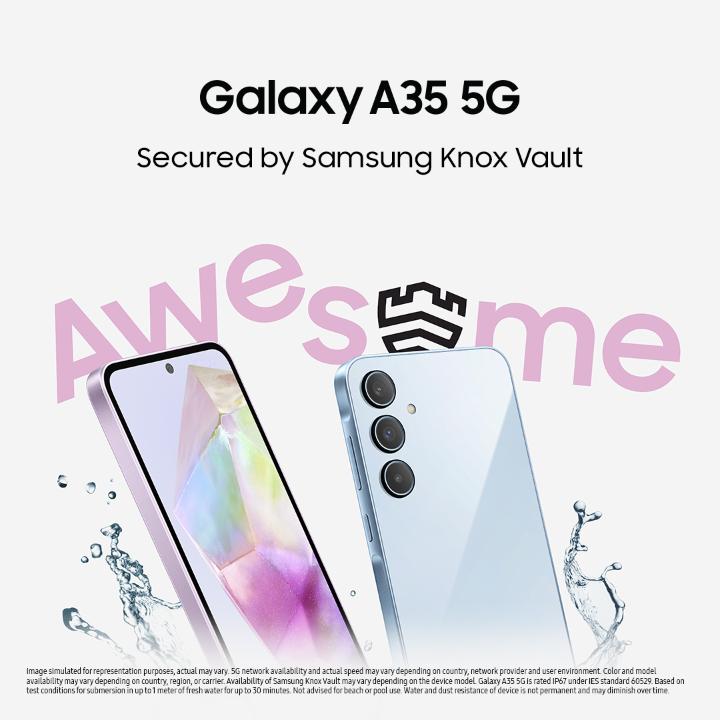 Say hi to the new #GalaxyA35 5G. Add more to your awesome, with a new look and added security.🤩 Know more: #AwesomeIsForEveryone #AwesomeDesign #AwesomeDurability #AwesomeGalaxyA #GalaxyASeries #Samsung