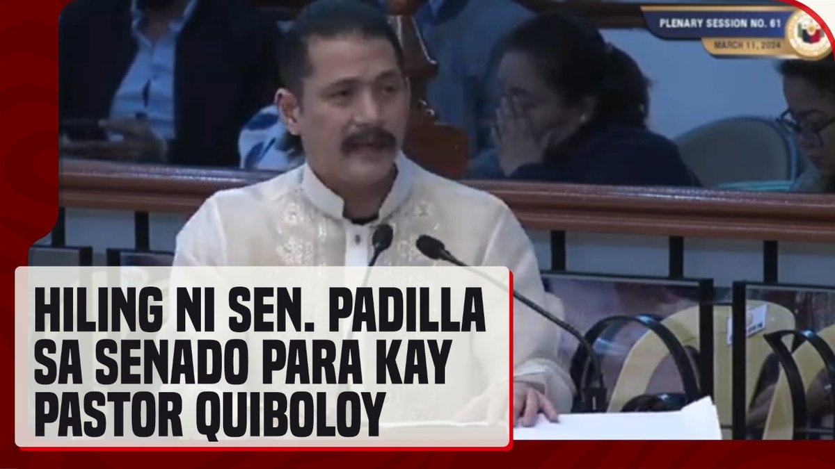 Idinulog ni Sen. Robin Padilla sa kanyang privilege speech ang kanyang kahilingan na bigyan ng konsiderasyon si Kingdom of Jesus Christ #KOJC founder Pastor Apollo Quiboloy kaugnay sa nakahaing contempt order laban sa kaniya. #News5