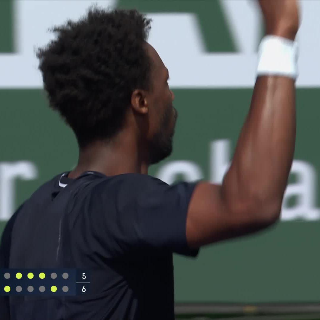CETTE BALLE DE SET INCROYABLE de Gael Monfils pour égaliser face à Cameron Norrie après deux tie-breaks à Indian Wells. 🔥🇫🇷 2h24 de jeu. 37 ans. 🤯