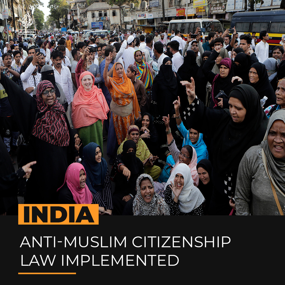 India’s government has announced the implementation of the 2019 Citizenship Amendment Act, weeks before the national election, which critics say is 'anti-Muslim' ⤵️