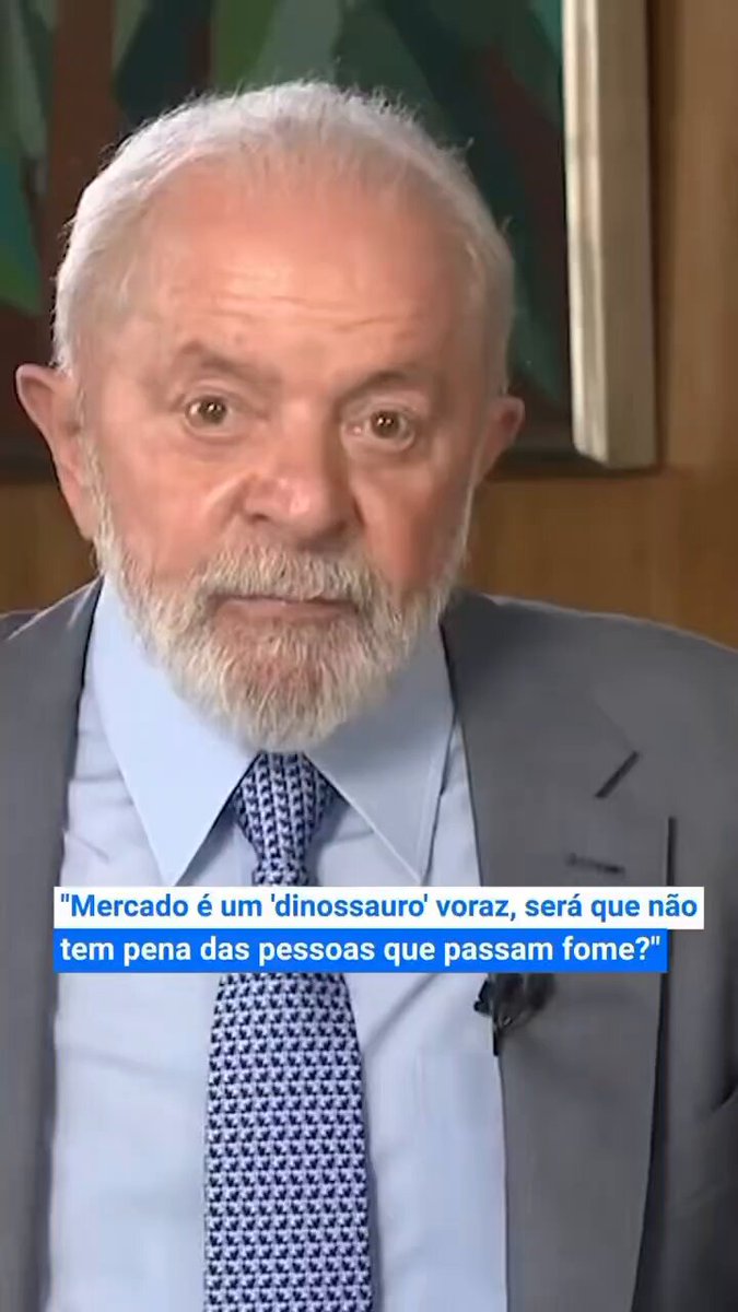 🚨LULA TEM RAZÃO: O Presidente Lula soltou o verbo contra os operadores do mercado financeiro: “O mercado é um ‘dinossauro’ voraz. Ele quer tudo para ele e nada para o povo. Será que eles não têm pena das pessoas que passam fome?" Comentem LULA TEM RAZÃO!🇧🇷👍