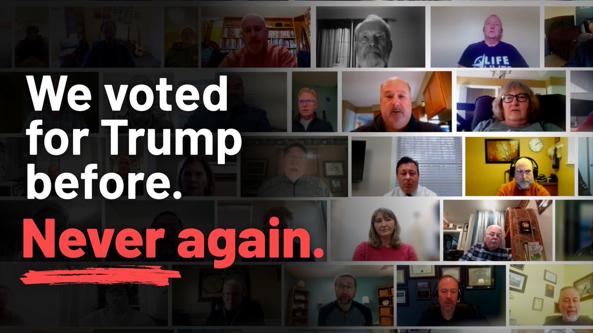 NEW: Republican Voters Against Trump We are elevating the voices of former Trump voters who have had enough of Donald Trump and will never vote for him again.
