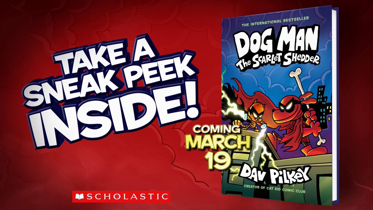 ⚡ Attention Dog Man Fans! ⚡ Dav Pilkey’s Dog Man: THE SCARLET SHEDDER is just ONE WEEK away. Watch a SUPER sneak peek and get ready to power up with Dog Man and Li'l Petey. Will these Supa Buddies save the day, or will an AI army dominate humanity? Find out on March 19th!