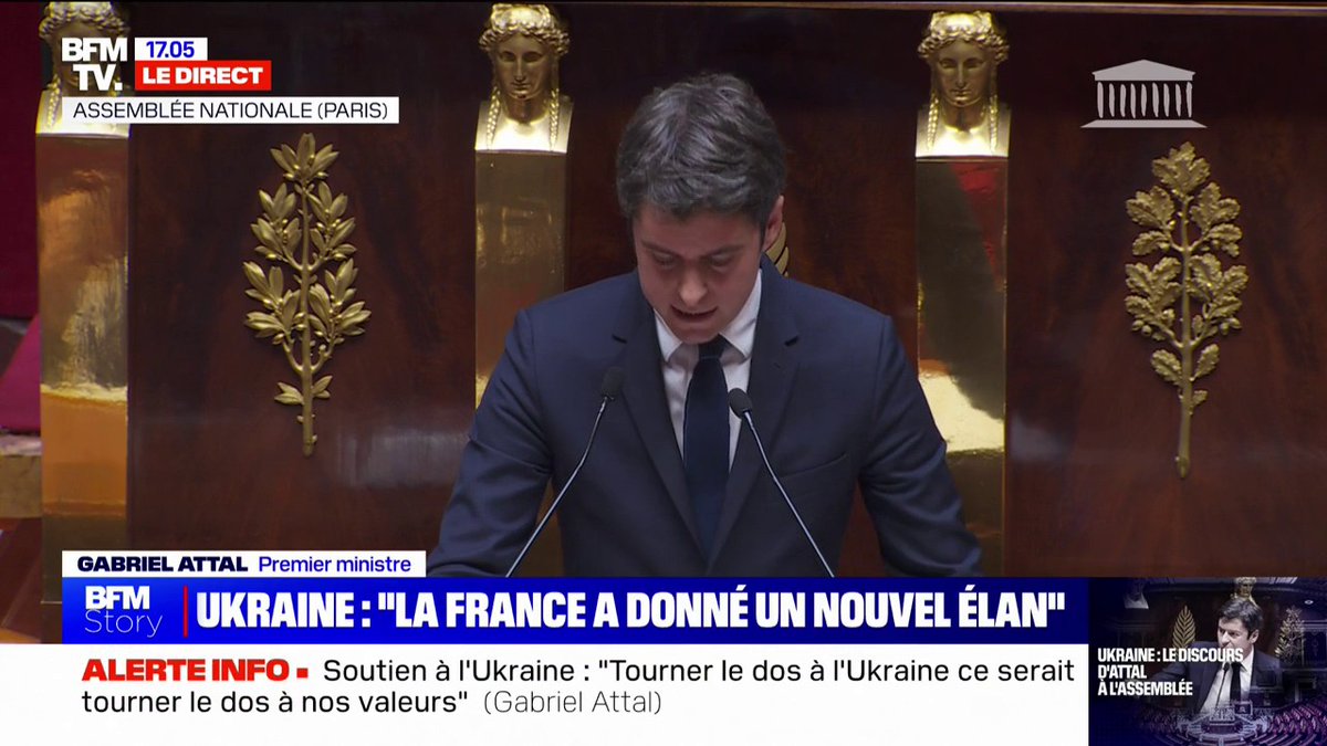 [ 🇷🇺 RUSSIE | 🇺🇦 UKRAINE ] 🔸️ « Slava Ukraini » lance le Premier Ministre, Gabriel Attal.