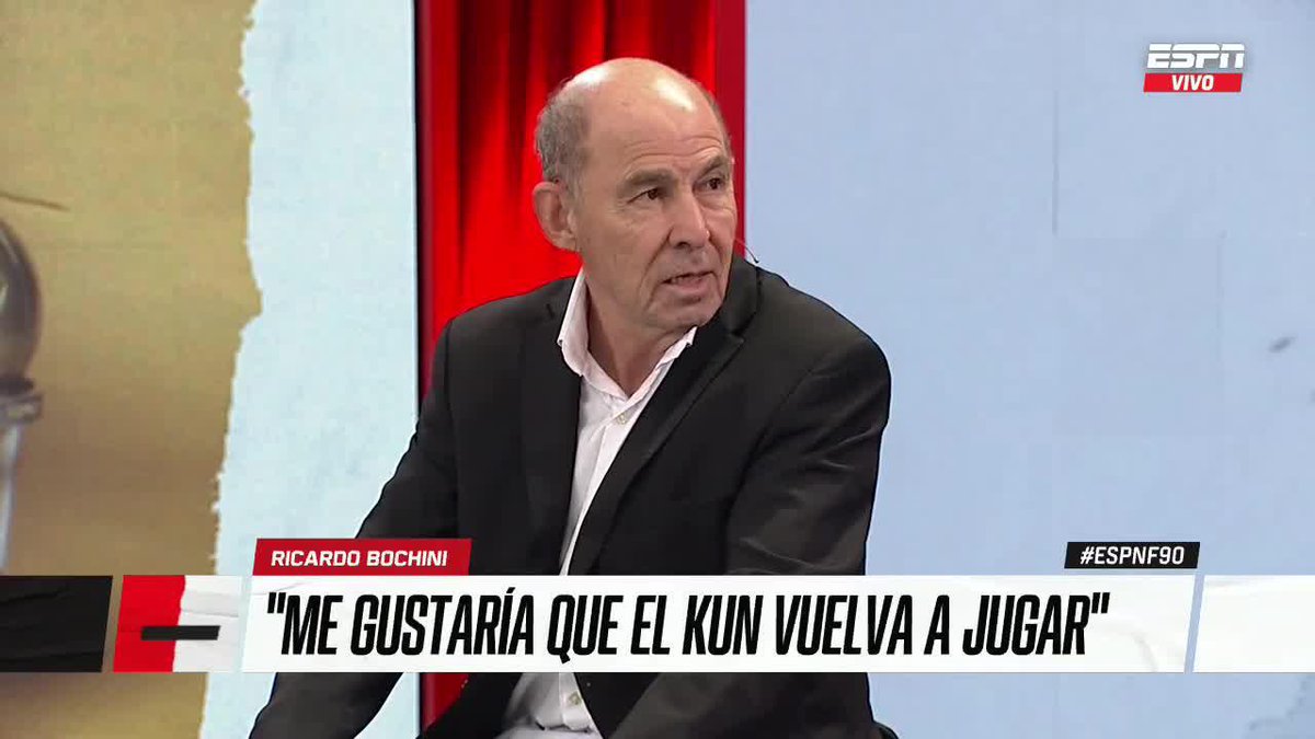 "SI, ME GUSTARÍA QUE VUELVA A JUGAR", en #ESPNF90, Ricardo Bochini expresó su deseo de que el Kun Agüero termine su carrera en Independiente.